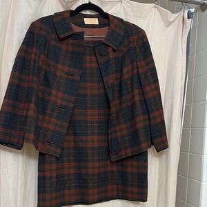 Vintage Pendleton Wool Suit Women's Size XS/S - Red and Charcoal Plaid
